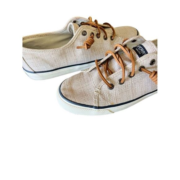 Sperry Women's Seacoast Beige Canvas Sneakers Size 8M Casual Summer - Picture 4 of 7